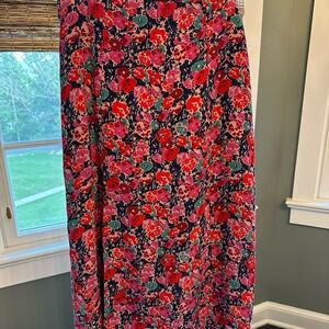 Anthropologie Red Maxi Pencil Skirt with Slit